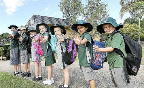 Woolgoolga Public School Walk participants Daniel Ridge, Blake Power, Kirra Henderson-Smith, Alex Rook, Skylea Hunt, Gurtaj Singh and Hamish Cadbury. Woolgoolga Public School Walk participants Daniel Ridge, Blake Power, Kirra Henderson-Smith, Alex Rook, Skylea Hunt, Gurtaj Singh and Hamish Cadbury.