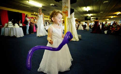 Amity Stevenson, 2, modelled this little flower girl’s dress at the Bridal Expo at the Grafton racecourse. Amity Stevenson, 2, modelled this little flower girl’s dress at the Bridal Expo at the Grafton racecourse.