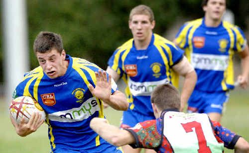 Ram raider: Ryan Witt makes a break for Marist Brothers in the NRRRL Under-18 game against Northern United at Crozier Field in Lismore on Saturday. Brothers won 36-14. Ram raider: Ryan Witt makes a break for Marist Brothers in the NRRRL Under-18 game against Northern United at Crozier Field in Lismore on Saturday. Brothers won 36-14.
