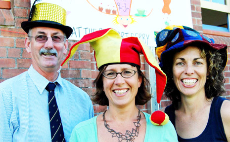 PICTURED (l to r) getting into the spirit of the event are Bangalow Primary’s principal, Tim Edwards, P&C; treasurer Jennifer Winfield and P&C; president Michelle Spry. PICTURED (l to r) getting into the spirit of the event are Bangalow Primary’s principal, Tim Edwards, P&C; treasurer Jennifer Winfield and P&C; president Michelle Spry.