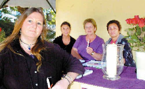 Kellie Young (front), from Northern Rivers Womens and Children’s Services, with Lilian Gomez (back left), from the Community Legal Centre, and Lorna Lorz and Maryanne Brown, from Northern Rivers Womens and Children’s Services. Kellie Young (front), from Northern Rivers Womens and Children’s Services, with Lilian Gomez (back left), from the Community Legal Centre, and Lorna Lorz and Maryanne Brown, from Northern Rivers Womens and Children’s Services.