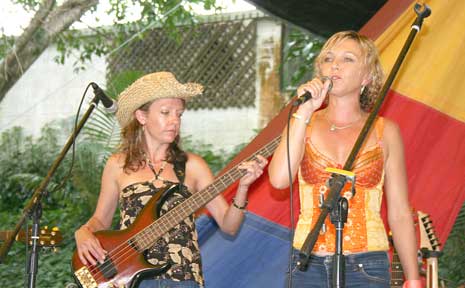Cactus band members, Lisa O'Dowd and Margie Murphy performing at Wintermoon on Sunday. Cactus band members, Lisa O'Dowd and Margie Murphy performing at Wintermoon on Sunday.