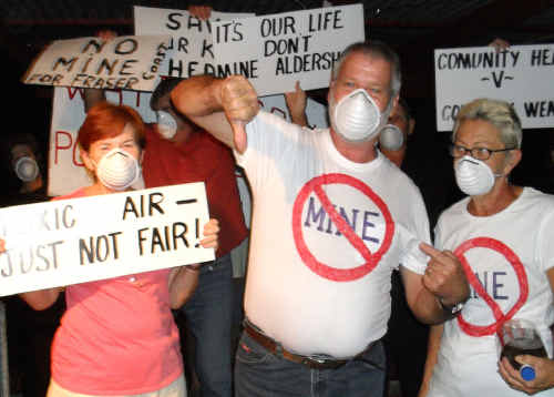 CLEAR MESSAGE: Northern Energy officials received a rowdy reception when they visited Aldershot Community Centre for a mining information session. CLEAR MESSAGE: Northern Energy officials received a rowdy reception when they visited Aldershot Community Centre for a mining information session.