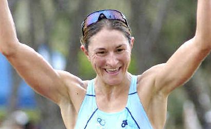 Winner: Lisa Marangon wins the women’s pro division at the Byron Bay Triathlon on Saturday. Winner: Lisa Marangon wins the women’s pro division at the Byron Bay Triathlon on Saturday.