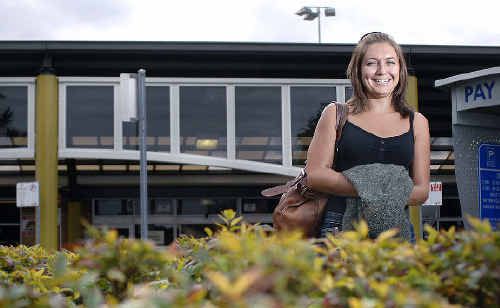 Carbon-friendly: Erin Clugston, of Lennox Head, at the Ballina - Byron airport supports the carbon offset fee when she purchases airline tickets. Carbon-friendly: Erin Clugston, of Lennox Head, at the Ballina - Byron airport supports the carbon offset fee when she purchases airline tickets.
