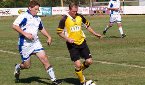 Grafton’s Reese Masters (left) chases Shorn Kippax. Grafton’s Reese Masters (left) chases Shorn Kippax.