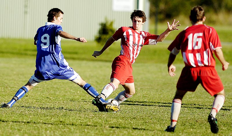 File photo of the Thistles' Nathan McMann and Workers' Zac Crowley fighting for possession. File photo of the Thistles' Nathan McMann and Workers' Zac Crowley fighting for possession.