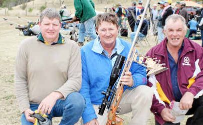 Shoot winner Matt Taylor, Lowell Tillack and Rodney Prayle at the Southern Downs district shoot. Shoot winner Matt Taylor, Lowell Tillack and Rodney Prayle at the Southern Downs district shoot.