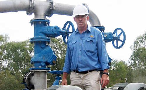 John Dee Warwick’s Warren Stiff with pumps designed to prevent future effluent spills into the Condamine River. John Dee Warwick’s Warren Stiff with pumps designed to prevent future effluent spills into the Condamine River.