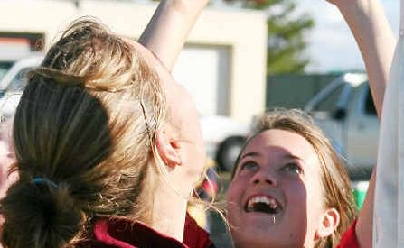 Courtney Mikkelsen shoots for goal for Warwick High in Broncos Cup netball. Courtney Mikkelsen shoots for goal for Warwick High in Broncos Cup netball.