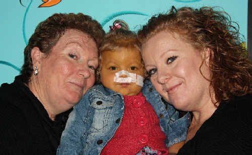 Indianna Allen with her grandmother Flo Pemberton, left, and mum Angela Allen. Indianna Allen with her grandmother Flo Pemberton, left, and mum Angela Allen.