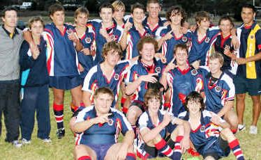 Warwick State High School after a 34-24 A-grade Broncos Cup rugby league final victory. Warwick State High School after a 34-24 A-grade Broncos Cup rugby league final victory.