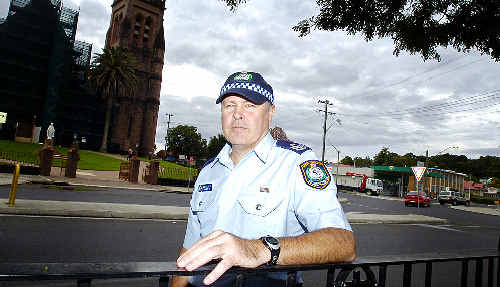 Lismore police sergeant Matt Jacka at the Lismore roundabout where he and fellow off-duty officers arrested the man involved in yesterday’s road rage incident. Lismore police sergeant Matt Jacka at the Lismore roundabout where he and fellow off-duty officers arrested the man involved in yesterday’s road rage incident.