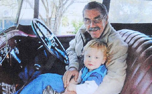 Garry Johnston, of Clunes, and his two-year-old grandson, Oliver Winkler, together in his restored 1929 Dodge. Garry Johnston, of Clunes, and his two-year-old grandson, Oliver Winkler, together in his restored 1929 Dodge.