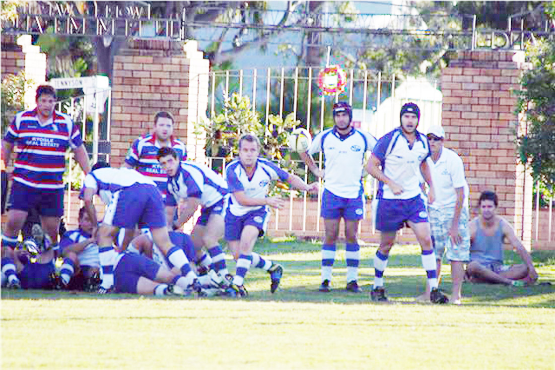 Byron’s backline swings into action. Byron’s backline swings into action.