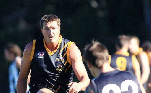 Full forward David Round keeps the Tweed Coast Tigers on the prowl against Byron. Full forward David Round keeps the Tweed Coast Tigers on the prowl against Byron.