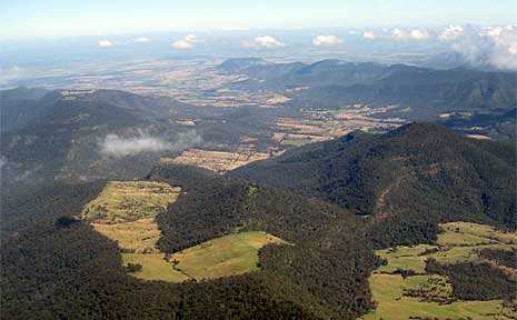 An aerial view of the mountains near Stanthorpe. An aerial view of the mountains near Stanthorpe.