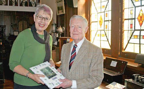 Mayor Jenny Dowell presents Dr Edward McWhinney with a gift at the Richmond River Historical Society’s museum last week. Mayor Jenny Dowell presents Dr Edward McWhinney with a gift at the Richmond River Historical Society’s museum last week.