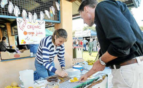 Energy food: Joanne Hodgson from Raleigh Public School selling starfruit, fresh citrus and juices. Energy food: Joanne Hodgson from Raleigh Public School selling starfruit, fresh citrus and juices.