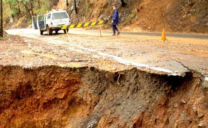 Damage: Repairs to storm-related damage to the Waterfall Way on the way to Dorrigo will begin next week. Damage: Repairs to storm-related damage to the Waterfall Way on the way to Dorrigo will begin next week.