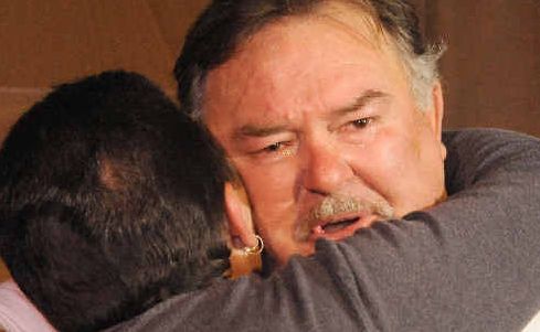 A teary Geoffrey Smith hugs a fellow patient after hearing Jayant Patel’s guilty verdict. A teary Geoffrey Smith hugs a fellow patient after hearing Jayant Patel’s guilty verdict.