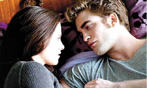 Kristen Stewart and Rob Pattinson in a scene from The Twilight Saga: Eclipse. Kristen Stewart and Rob Pattinson in a scene from The Twilight Saga: Eclipse.