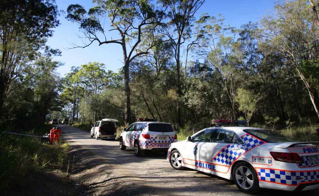 Police at the scene where a dead body was found on Old Caloundra Road. Police at the scene where a dead body was found on Old Caloundra Road.