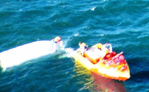 The overturned boat at the mouth of the Richmond River. The overturned boat at the mouth of the Richmond River.
