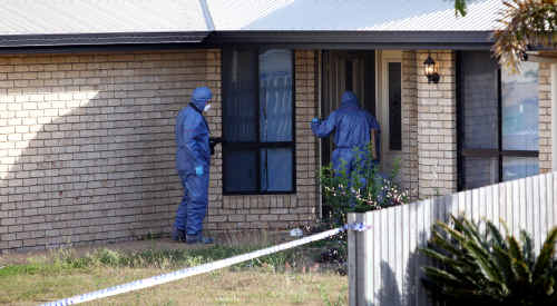 Police enter the property at Gracemere where a baby was shot to death on Tuesday, July 6. Police enter the property at Gracemere where a baby was shot to death on Tuesday, July 6.