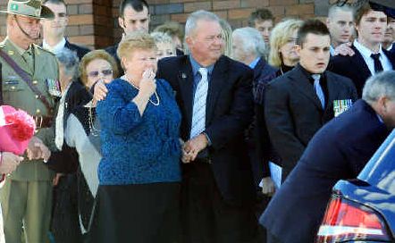 Heartbroken: Kay and Gary Bewes were joined by thousands of people at the funeral of Nathan Bewes. Heartbroken: Kay and Gary Bewes were joined by thousands of people at the funeral of Nathan Bewes.