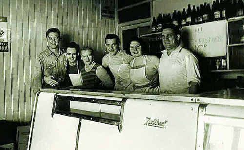 Hudson’s Pies staff from 1955 including owners Hetty (third from left) and Bluey (far right) Hudson. Hudson’s Pies staff from 1955 including owners Hetty (third from left) and Bluey (far right) Hudson.