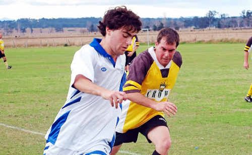 Luke Sopchak (left) on the charge for Grafton City Bulls against Westlawn Panthers. Luke Sopchak (left) on the charge for Grafton City Bulls against Westlawn Panthers.