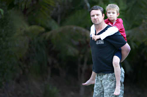 Gavin Halsey is angry that the owners of a dog that bit his son Cooper, 6, did not stay around to see if he was okay. Gavin Halsey is angry that the owners of a dog that bit his son Cooper, 6, did not stay around to see if he was okay.