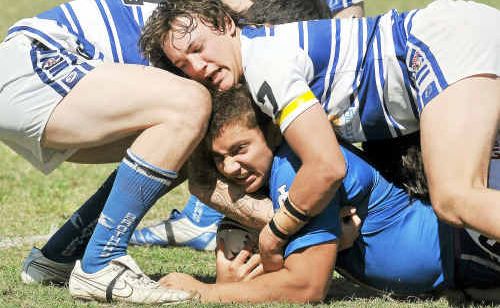 Valleys’ Lewis Prizeman gets tackled during his team’s semi-final against Brothers. Valleys’ Lewis Prizeman gets tackled during his team’s semi-final against Brothers.