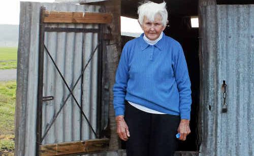 Barbara Norvill beside her bore that’s been dry for five years. Barbara Norvill beside her bore that’s been dry for five years.