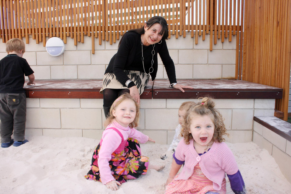 Children enjoy playing in the sandpit at the new preschool at last week’s open day, with the mayor Cr Jan Barham looking on. Children enjoy playing in the sandpit at the new preschool at last week’s open day, with the mayor Cr Jan Barham looking on.