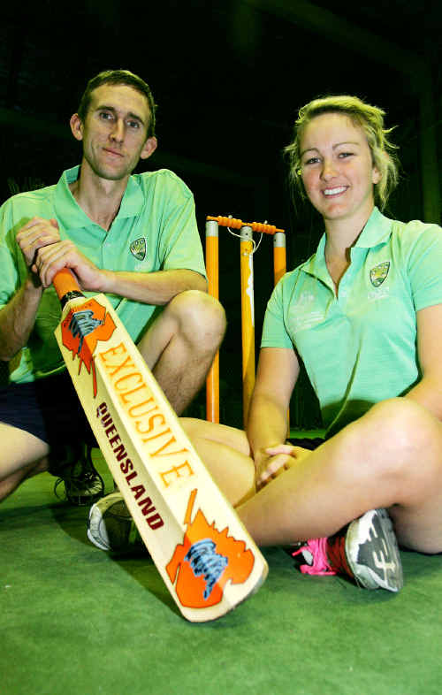 GREEN AND GOLD: Rockhampton indoor cricket stars Robert Fitzgerald and Ashleigh Doble are all smiles after earning World Cup selection for Australia following strong performances for Queensland at the national titles. GREEN AND GOLD: Rockhampton indoor cricket stars Robert Fitzgerald and Ashleigh Doble are all smiles after earning World Cup selection for Australia following strong performances for Queensland at the national titles.