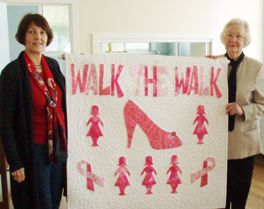 Betty Dengate (right) and Elizabeth Casimir with the quilt. Betty Dengate (right) and Elizabeth Casimir with the quilt.