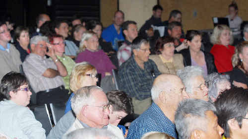 Last night’s crowd takes in the Great Dawson Debate at the MECC. Last night’s crowd takes in the Great Dawson Debate at the MECC.