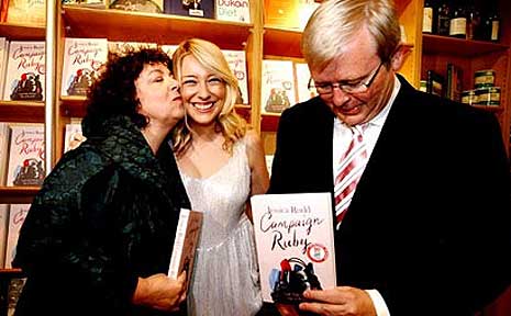 Therese, Jessica and Kevin Rudd at the launch of Campaign Ruby. Therese, Jessica and Kevin Rudd at the launch of Campaign Ruby.