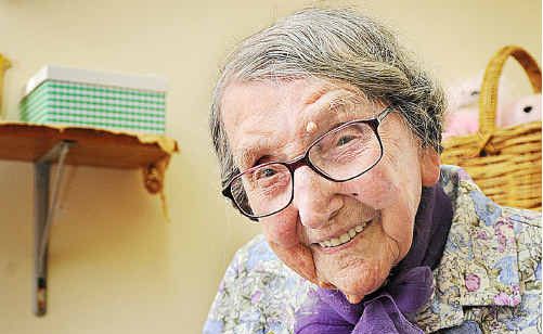Miriam Schmierer celebrates her 111th birthday today. She begins each day with an “upward look to our Creator”. Miriam Schmierer celebrates her 111th birthday today. She begins each day with an “upward look to our Creator”.