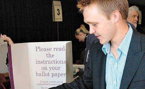 A very humble Wyatt Roy votes on Saturday. A very humble Wyatt Roy votes on Saturday.