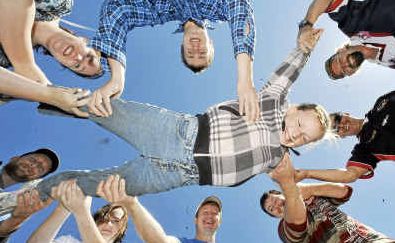 Uplifting: Part of the group of nine skydivers, some of whom had never been in a plane before, helped Tenille Petrie, 10, of South Grafton take her big leap on Saturday. Uplifting: Part of the group of nine skydivers, some of whom had never been in a plane before, helped Tenille Petrie, 10, of South Grafton take her big leap on Saturday.
