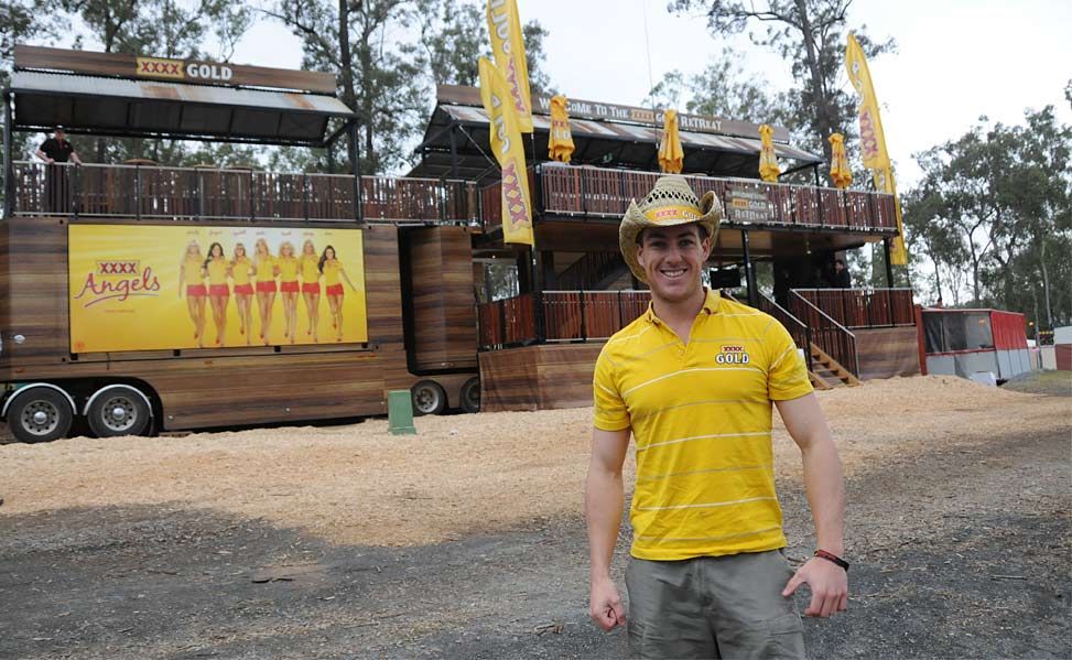 Brodie Watson stands in front of the new and improved XXXX Gold Retreat. Brodie Watson stands in front of the new and improved XXXX Gold Retreat.