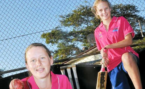 Samk Walker, 16, and Bronte Watson, 12, in the Girls Twenty20 cricket uniforms to be worn on September 12 in the charity match. Samk Walker, 16, and Bronte Watson, 12, in the Girls Twenty20 cricket uniforms to be worn on September 12 in the charity match.