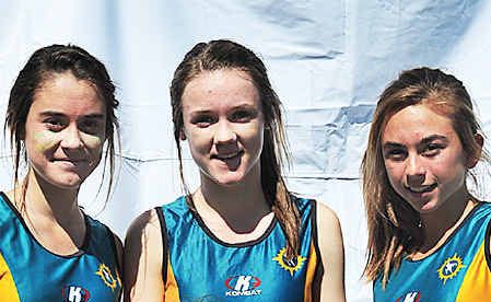 Hervey Bay’s Talia Lewis, Lauren Scholl, Meg Moore, Amber Maxwell and Sarah Lewis played for the Sunshine Coast Fraser and Burnett District Touch Association team in the state titles in Maryborough. Hervey Bay’s Talia Lewis, Lauren Scholl, Meg Moore, Amber Maxwell and Sarah Lewis played for the Sunshine Coast Fraser and Burnett District Touch Association team in the state titles in Maryborough.