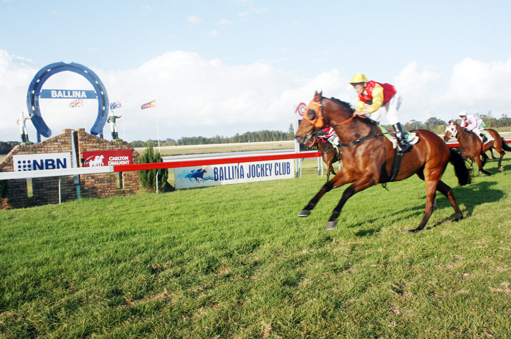 Surety flew home to win consecutive Byron Bay Cups. Surety flew home to win consecutive Byron Bay Cups.