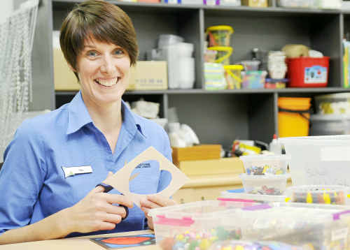 Library assistant Tracy McDermott gets ready for the upcoming school holiday craft activities which will be held during the September school holidays. Library assistant Tracy McDermott gets ready for the upcoming school holiday craft activities which will be held during the September school holidays.