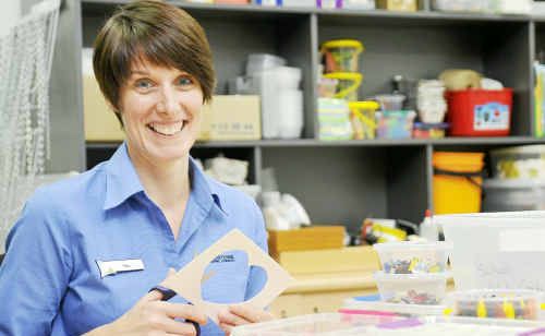Library assistant Tracy McDermott gets ready for the upcoming school holiday craft activities which will be held during the September school holidays. Library assistant Tracy McDermott gets ready for the upcoming school holiday craft activities which will be held during the September school holidays.