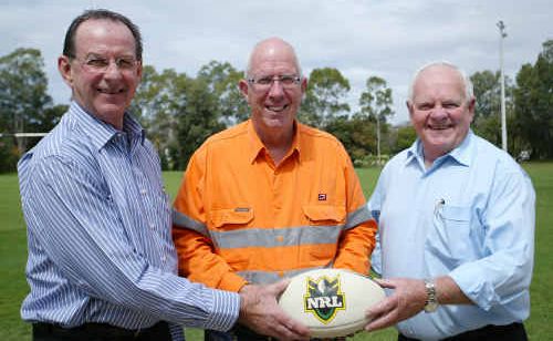 Denis Keeffe, Lance Hockridge and Geoff Murphy look forward to a bright future for QR National and rugby league in Central Queensland. Denis Keeffe, Lance Hockridge and Geoff Murphy look forward to a bright future for QR National and rugby league in Central Queensland.